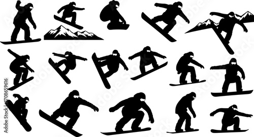 Snowboarding silhouette