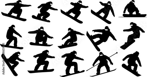 Snowboarding silhouette
