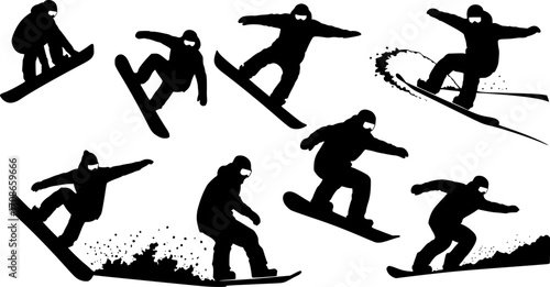 Snowboarding silhouette