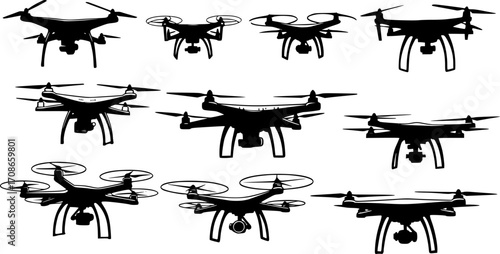 Flying Drone Silhouette