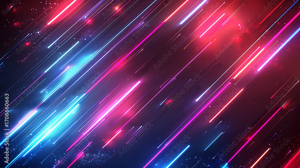 Fototapeta premium Neon Lines with Abstract Background.