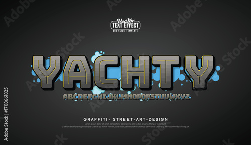 Yachty Abstract modern urban alphabet fonts. Typography decorative sport, game, technology, fashion, digital, future creative logo font. vector illustration