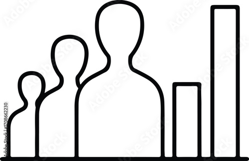 Business people and financial chart growing upwards vector illustrator