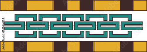 Abstract geometric pattern with chain and block design