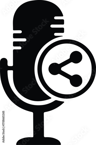Microphone audio sharing modern vector illustrator
