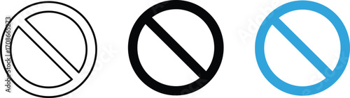 Set of prohibition signs indicating forbidden or restricted actions.