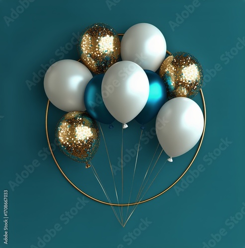 Colorful Balloons Create a Festive Circle for Celebrations and Joyful Events.