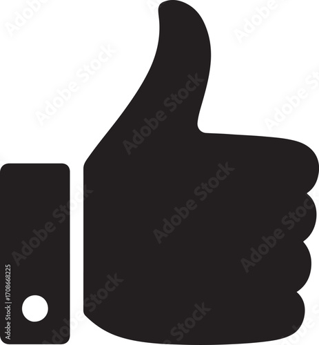 Like icon silhouette vector, social media and engagement icon for apps, websites, and digital projects.