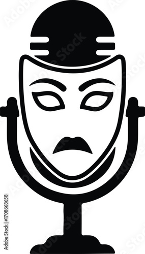Tragedy drama face art icon vector illustrator