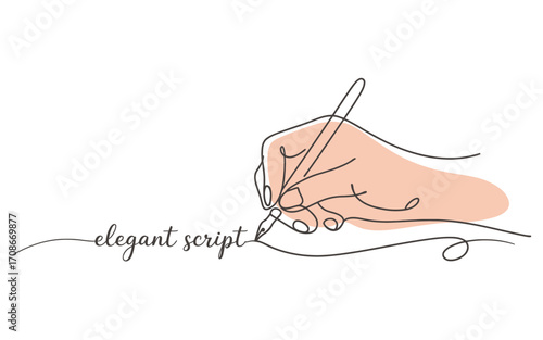 A delicate single line abstract illustration in rgb