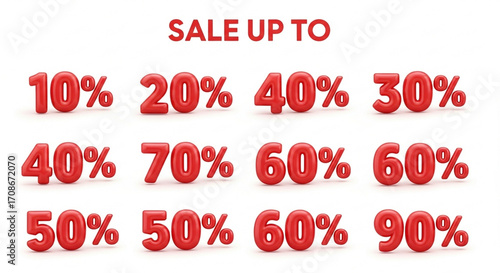 A collection of stylized 3D numbers with 