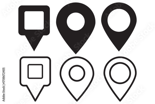 Red map pin location icon. white background. Design EPS 10 