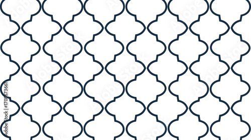 Seamless pattern with dark blue quatrefoil on light tan