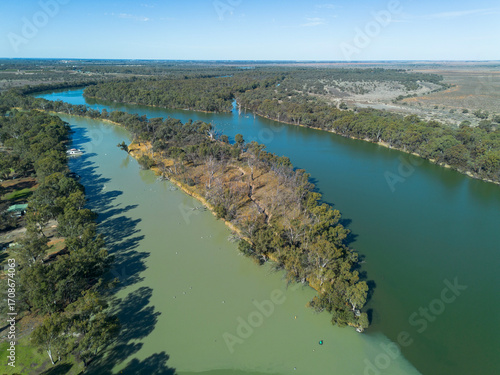The junction of the Darling and Murray River. Wentworth. Australia.