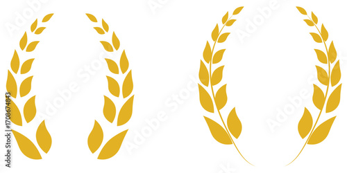 Collection of Wheat Icons Golden Ears of Grain. EPS 10 