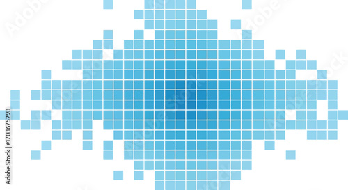 Abstract blue squares forming a diamond shape pattern