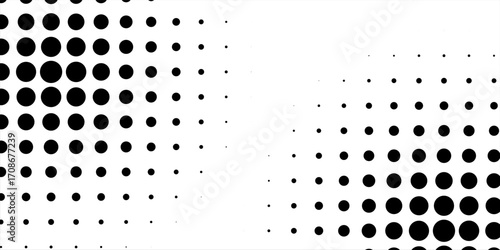 Comic background. Pop art style. Pattern with circles, halftone dotted backdrop. Radiating from the center starburst, sun burst dots. Design for web banners, Wallpaper, sites Vector
