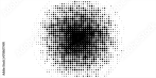 Halftone circles, halftone dot pattern simple art