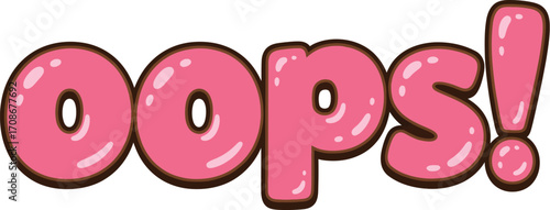 Pink oops bubble text vector art graphic illustration editable vector
