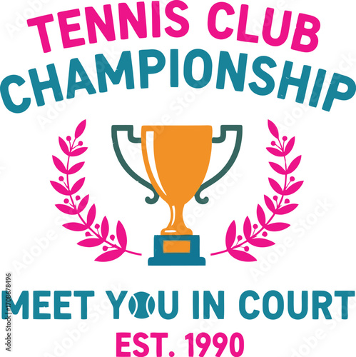 Tennis championship club tournament event competition editable vector