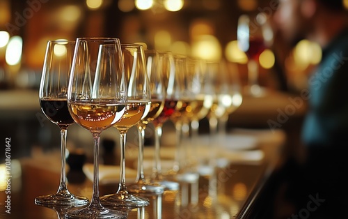 Wine Tasting Event Featuring a Variety of Wines at a Stylish Venue in the Eve...