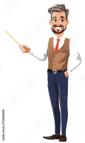 Teacher while explaining the lesson