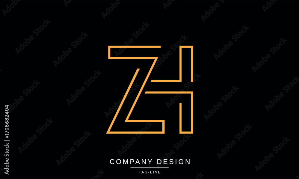Fototapeta premium ZH, HZ, Z, H Abstract Letters Logo Monogram Design Font