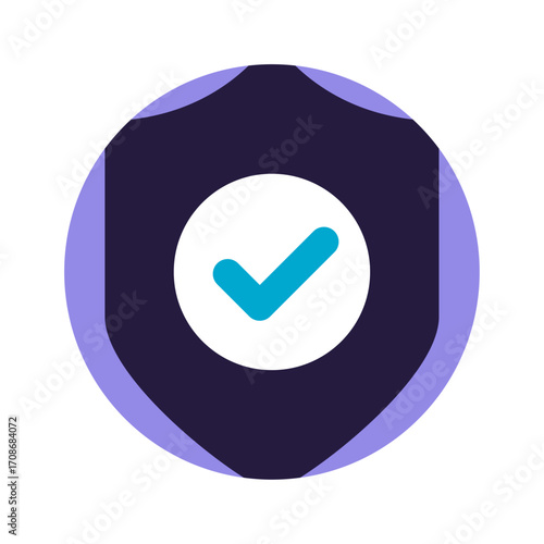Shield with Check Mark Icon - Secure Data Protection and Digital Safety Concept
