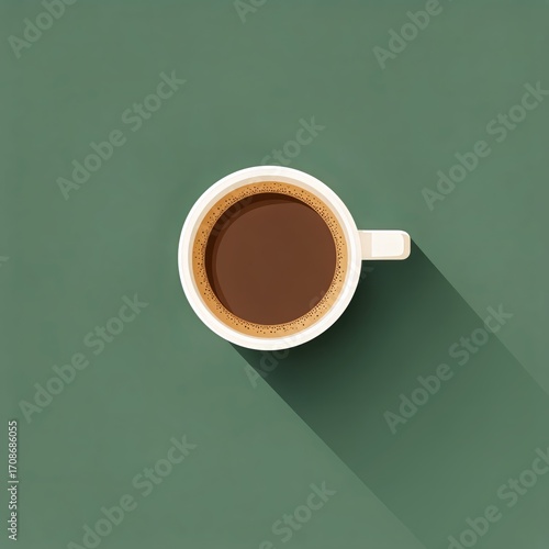 Sipping Hot Coffee From a White Cup on a Dark Green Surface in a Cozy Setting.
