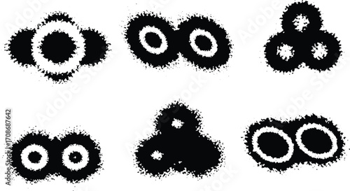 Vector Spray Paint Elements isolated on Transparent Background, Ink blots set, Lines and Drips Black ink splatters, Street style.