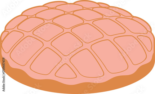 Delicious concha bread mexican sweet bread illustration editable vector