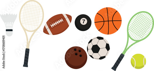 Sports equipment vector illustration and graphics editable vector
