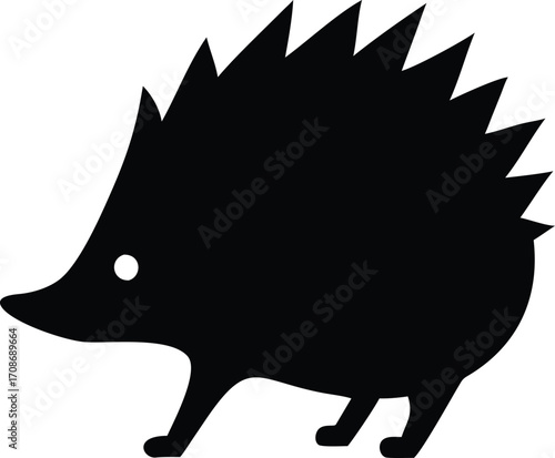 Hedgehog Silhouette Vector Illustration of Backyard Wildlife Animal Icon for Nature Design