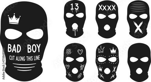 Ski mask balaclava vector designs for winter sports editable vector