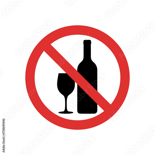 No alcohol drinking prohibited sign with red circle a clear message against drinking and responsible lifestyle advocacy against harmful substance consumption
