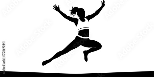Female long jump silhouette 