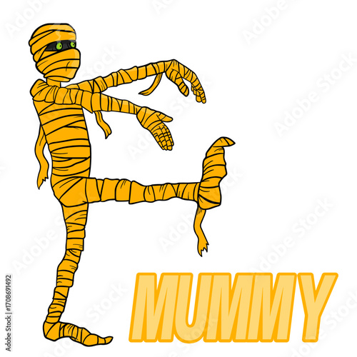 eygpt mummy pyramid old man walking mumy vector art