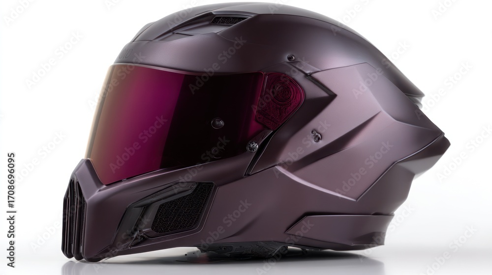 Fototapeta premium Purple motorcycle helmet profile