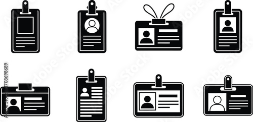 Collection of id card badge vector design identification editable vector
