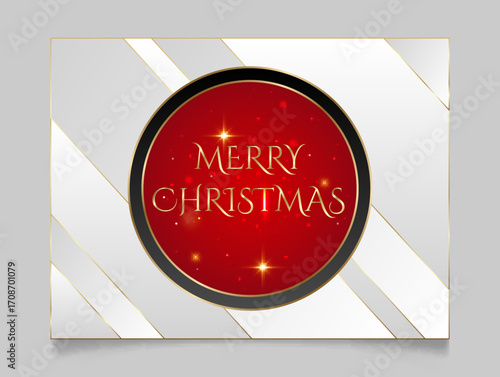 Christmas greetings in a red frame, modern festive lettering