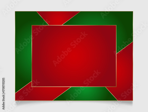 Golden shiny glowing blank Christmas frame