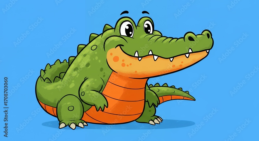 Obraz premium Cute cartoon crocodile