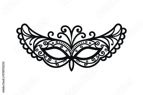 A beautiful lace mask vector art illustration