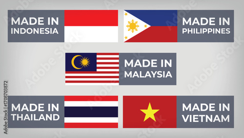 Photography Illustration Vector Featuring Thailand, Indonesia, Malaysia, Philippines and Vie