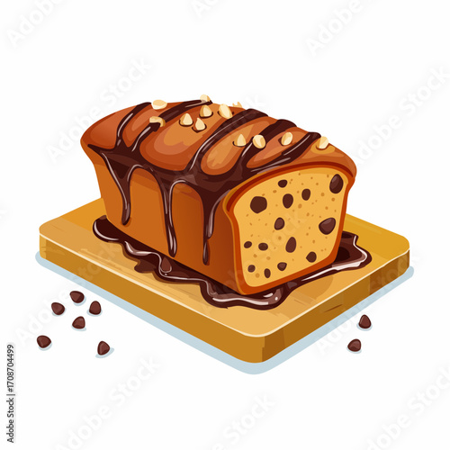 Schokoladenkuchen mit Bananen