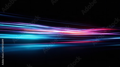 Enthralling streaks of light painting a futuristic cityscape with smooth motion blur and vibrant