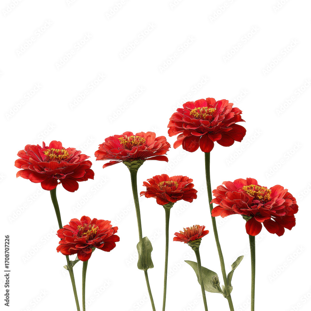 Obraz premium Vibrant red flower arrangement nature floral isolated on transparent background