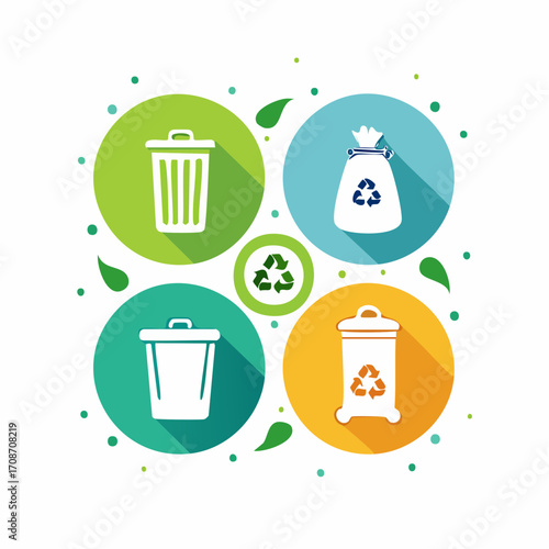 Recycle concept: Colorful and artistic illustration featuring recycle concept, showcasing a sustainable approach and eco-friendly design.