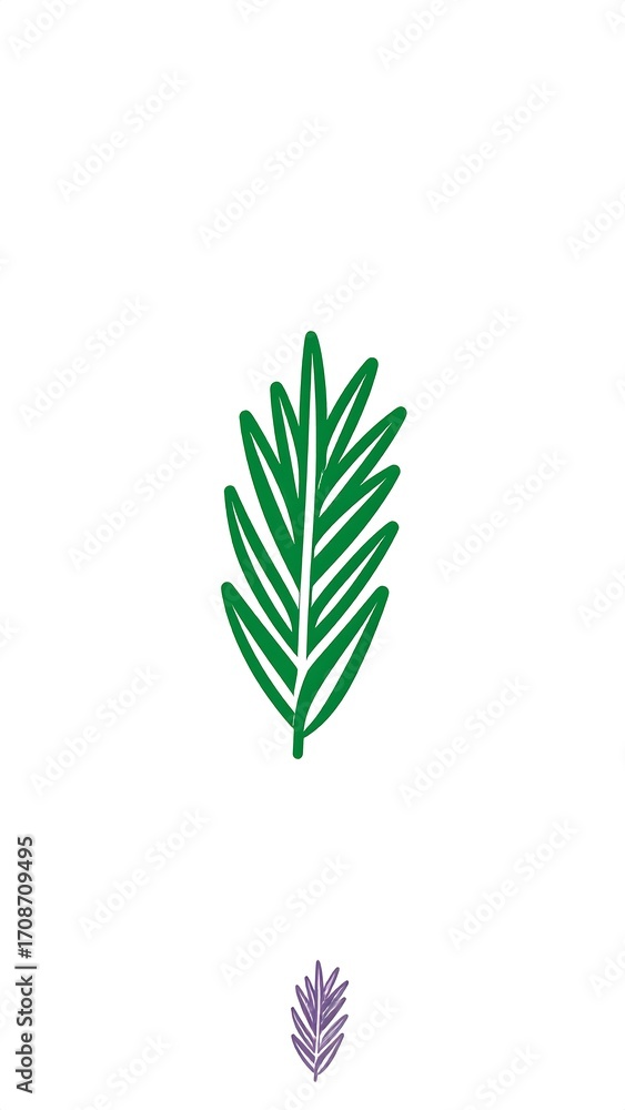 Fototapeta premium Simple green leaf illustration