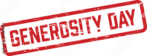A red Generosity Day stamp conveys a message of giving and charity